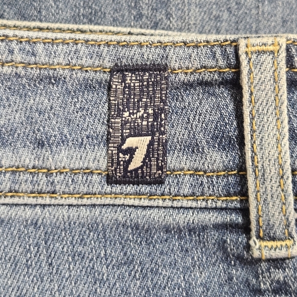 7 For All Mankind Womens High Rise Seam Front Slit Ankle Denim Jeans Size 30 - Picture 6 of 10